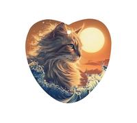 Cat The Great Wave Sunset Funny Car Air Freshener Automotive Aromatherapy Tablets for Rearview Mirror Wardrobe Shoe Cabinet