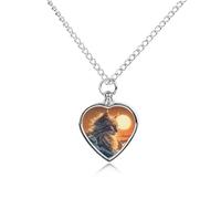 Cat The Great Wave Sunset Pet Urns Necklace Jewelry Printed Heart Pendant Cremation Ashes Necklaces Keepsake with Funnel Kit