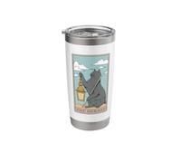 Cat The Hermit Tarot Card Design for a Tarot Card Reader Stainless Steel Insulated Tumbler