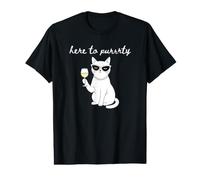 Cat Theme Bachelorette Here to Purrrty Value Graphic T-Shirt