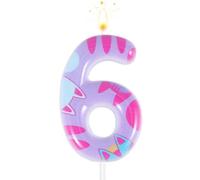 Cat Themed Birthday Number Candle, Cartoon Dollhouse Kitten Birthday Decorations Kitty Cat Numeral Cupcake Candle Cake Topper Decorations Birthday Party Supplies for Girls Boys (Number 6)