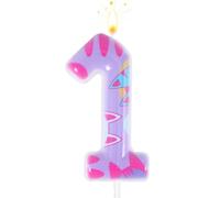Cat Themed Birthday Number Candle, Cartoon Dollhouse Kitten Birthday Decorations Kitty Cat Numeral Cupcake Candle Cake Topper Decorations Birthday Party Supplies for Girls Boys (Number 1)