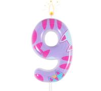 Cat Themed Birthday Number Candle, Cartoon Dollhouse Kitten Birthday Decorations Kitty Cat Numeral Cupcake Candle Cake Topper Decorations Birthday Party Supplies for Girls Boys (Number 9)