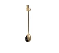 Cat-Themed Gold Stainless Steel Coffee Spoon, Cute Kitten Handle, Ice Cream Mini Spoons, for Coffee, Tea, Dessert, Drink, Mixing, Milkshake (2-Gold)