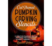 Cat Themed Pumpkin Carving Stencils: 11 Cat Inspired Pumpkin Carving Patterns for Halloween (4 Easy, 5 Medium, 2 Hard): 3