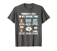 cat Things do in Spare time Cats Kitten Animal Daughter T-Shirt, Men, Asphalt Grey, 4X-Large