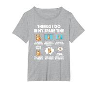 cat Things do in Spare time Cats Kitten Animal Daughter T-Shirt, Women's Plus, Heather Grey, 3X