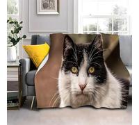 Cat Throw Blanket Cat Microfiber Fleece Blanket Warm Soft Double Plush Throw Blankets for Sofa Couch Bed Sofa Chair, Flannel Blankets 150 x 200 cm for Teens Adults L628