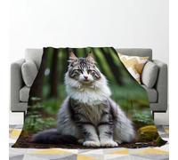Cat Throw Blanket Pet Cats Microfiber Fleece Blanket Warm Soft Double Plush Throw Blankets for Sofa Couch Bed Sofa Chair, Flannel Blankets 180 x 200 cm for Teens Adults L701