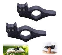 Cat Thumb Page Holders - 2Pcs Cat-Shaped One-Hand Reading Tool, Lightweight Page Holder for Readers, Cute Book Accessories & Gifts for Book Lovers (Black)
