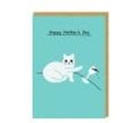 Cat Tipping Wine Greeting Card