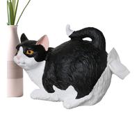Cat Tissue Box Cover | Resin Facial Paper Organizer Dispenser | Cat Butt Tissue Case for Tabletop, Dresser, Bathroom, Desktop Decoration, Cat Butt Tissue Holder Creative Simulation Cat Tissue Box