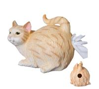 Cat Tissue Dispenser, Resin Tissue Holder Dispenser, Cat Butt Tissue Box, Cat Butt Tissue Holder for Vanity Countertop, Dresser, Nightstand Creative Simulation Cat Tissue Box Home Desktop