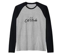 Cat-titude: Sassy Feline Attitude for Cat Lovers Raglan Baseball Tee, Men, Black/Athletic Heather, S