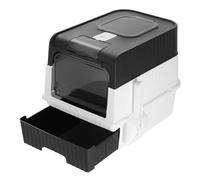 Cat Toilet, Extra Large Enclosed Drawer Type Cat Litter Box, Removable Automatic Self-Cleaning Anti-Splashing Square Pet Toilet,for Multiple Cats(Black)