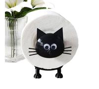 Cat Toilet Paper Holder, 3D Printed Bla-ck Cat Loo Roll Stand, Toilet Roll Holder, Funny Toilet Paper Holder Fre-e Standing Bathroom Set, Paper Dispensers Strong Bathroom Decor