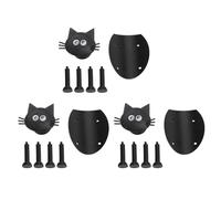 Cat Toilet Paper Holder Set Funny Animal Toilet Paper Storage Stand Adorable Decor Organizer for Bathroom Kitchen Office PC Material 3Pcs Black 8x16cm