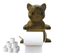 Cat Toilet Roll Holder | Cat Paper Towel Holder | Resin Novelty Cats Standing Kitchen Roll Holders with No Drilling | Kitten Statue Tissue Holders | Paper Stand Storage Rack for Home Decor