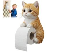 Cat Toilet Roll Holder,cat Toilet Paper Stand,Wall Mounted Funny Cat Toilet Roll Holder，Cute Resin Dispenser Animal Wall Mounted Roll Rack Kitchen Statue for Bathroom Decor Restroom Kitchen-D