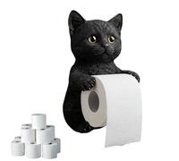 Cat Toilet Roll Holder, Funny Wall Mounted Cat Shaped Toilet Paper Holder, Resin Kitten Statue Tissue Paper Roll Storage, Cute 3D Cat Tissue Holder, Multifunctional Storage Rack for Kitchen Restroom