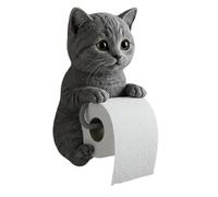 Cat Toilet Roll Holder, Realistic 3D Resin Kitten Toilet Paper Holder, Wall Mounted Tissue Dispenser, Creative Bathroom Tissue Storage Rack, Funny Bathroom Decoration, for Standard Size Paper Rolls