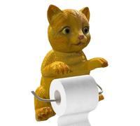 Cat Toilet Roll Holder, Realistic Cat Paper Holder, 3D Cat Sculpture Loo Roll Holder, Cute Animal Wall Mounted Roll Rack, Creative Kitten Animal Papers Roll Towel Stand Storage Rack for Restroom