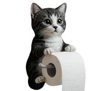 Cat Toilet Roll Holder | Wall Mounted Funny Cat Toilet Roll Holder | Cute Animal Toilets Rolls Holders | Cute Resin Dispenser | Cats Paper Towel for Bathroom, Decor & Restroom