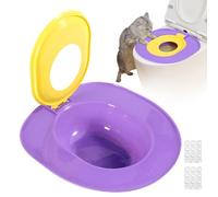 Cat Toilet Trainer - 15.35x14.17x3.94 Inch Portable Litter Box Potty for Easy Training, Reusable Removable Design with Quick Clean Feature, Pet Accessory for Kitten RV House Travel Home