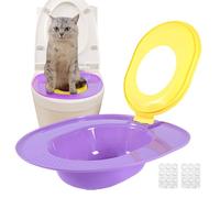 Cat Toilet Trainer - Cat Litter Tray House Trainer Reusable Removable Easy Cleaning for Home Flat Kitten Travel