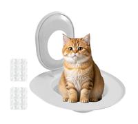Cat Toilet Trainer, Pet Training Kit, 15.35x14.37x10.24 Inches Suction Cup Base, No Drilling Setup, Kitten Training Tools for Apartment, Floor, Indoor and Home Use, White