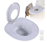 Cat Toilet Trainer, Portable Toilet Litter Box Training Kit, Reusable Removable Easy Clean 1 Piece, White, Pet Potty Seat for Kitten Travel RV House Home, 15.35x14.17x3.94 inches