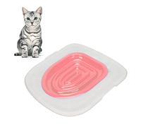 Cat Toilet Trainer, Universal Strong Bearing Capacity Reusable Cat Toilet Training Kit for Home for Pet Cleaning (White Tray, 1 Pink Inner Support)