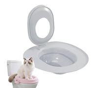 Cat Toilet Training Insert - Eco-Friendly & Washable, Reduces Litter Waste, Fits Most Standard Toilets(Gray)