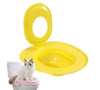 Cat Toilet Training Insert - Eco-Friendly & Washable, Reduces Litter Waste, Fits Most Standard Toilets(Yellow)