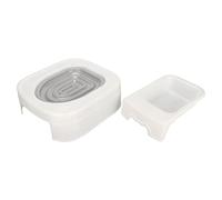 Cat Toilet Training Kit Professional Safe Kitty Toilet Trainer Urinal Seat with Groove Cat Supplies (Gray)