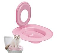 Cat Toilet Training Kit - Reusable Pet Potty Seat System, Step-by-Step Guide for Litter Box Transition, Eco-Friendly Feline Urinal Insert(Pink)