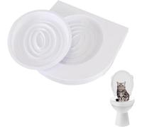 Cat Toilet Training Kit Seat for Large Cats & Kittens, Hygienic Cat Potty Tray with Lid & Step by Step Guide, Fits All Toilets, Reusable, Odourless, Pet Toilet Trainer System with Catnip, 2, 10 Inch R