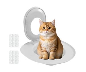 Cat Toilet Training Kit - Toilet Seat for Cats | Water Trainer for Cats | Progressive with Removable Rings for Teaching the Cat to Use the Toilet and Say Goodbye to the Litter Box