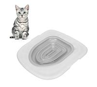 Cat Toilet Training Kit Universal Reusable Environmentally Friendly Cat Toilet Trainer for Pet Cleaning (White Tray, 1 Gray Inner Support)