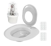 Cat Toilet Training Seat 39x36.5x26cm Reusable PP Trainer Kit Kitty Potty Training Tray With Suction Cup Base Kitten Litter Cat Hygiene Trainer Pet Care Train Your Pussycat To Use The Toilet