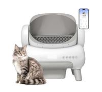 Cat Toilet, White Large Low Noise Eliminator App Control Intelligent Electric Self Cleaning Smart Automatic Cat Litter Box,for Multiple Cats(White)
