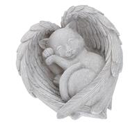 Cat Tombstone Memorial Stone Resin Garden Ornament Angel Tribute Statue | Sphinx Cat Statue, Outdoor Lawn Marker, Vivid Resin Finish, Angel Wings