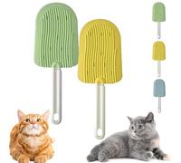 Cat Tongue Comb,2 In 1 Portable Cat Grooming Brush, Cat Tongue Comb,Cat Brush for Matted Fur,Soft Silicone Cat Comb for Pet Grooming Shedding (Yellow+Green)