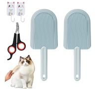 Cat Tongue Comb, Cat Tongue Brush, Ice Cream Cat Tongue Brush, Pet Ice Cream Massage Comb, Cat Tongue Deshedding Brush for Removing Mats, Tangles, Knots & Loose Fur from The Undercoat (2Pcs-Blue)