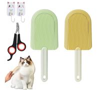 Cat Tongue Comb, Cat Tongue Brush, Ice Cream Cat Tongue Brush, Pet Ice Cream Massage Comb, Cat Tongue Deshedding Brush for Removing Mats, Tangles, Knots & Loose Fur from The Undercoat (2Pcs-C)