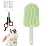 Cat Tongue Comb, Cat Tongue Brush, Ice Cream Cat Tongue Brush, Pet Ice Cream Massage Comb, Cat Tongue Deshedding Brush for Removing Mats, Tangles, Knots & Loose Fur from The Undercoat (Green)