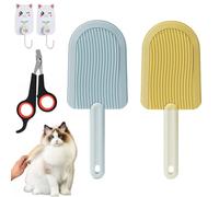 Cat Tongue Comb, Cat Tongue Brush, Ice Cream Cat Tongue Brush, Pet Ice Cream Massage Comb, Cat Tongue Deshedding Brush for Removing Mats, Tangles, Knots & Loose Fur from The Undercoat (2Pcs-B)