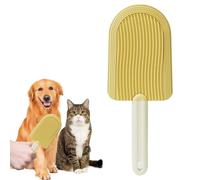 Cat Tongue Comb, Celery Pets Cat Tongue Comb, Cat Tongue Brush, Multifunctional Pet Ice Cream Massage Comb, Cat Tongue Licking Hair Comb, Soft Silicone Cat Comb for Pet Grooming Shedding (Yellow)