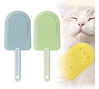 Cat Tongue Comb, Soft Cat Tongue Brush, Washable Silicone Pet Brushes, Cat Tongue Licking Hair Comb, Double Sided Gently Grooming Cat Brush for Removing Loose Hair (Blue+Green)