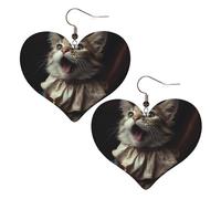 Cat Tongue Leather Earrings for Women Heart Earring Lightweight Dangle Drop Earring Set Jewelry Gift